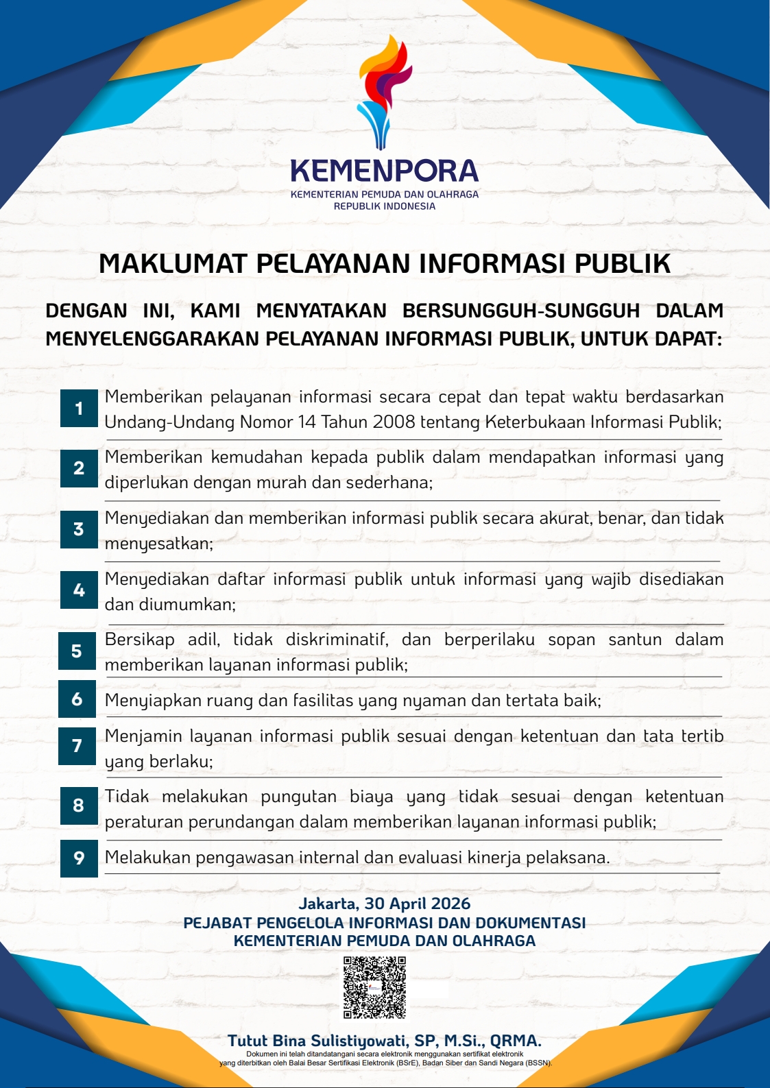Maklumat Pelayanan Informasi Publik